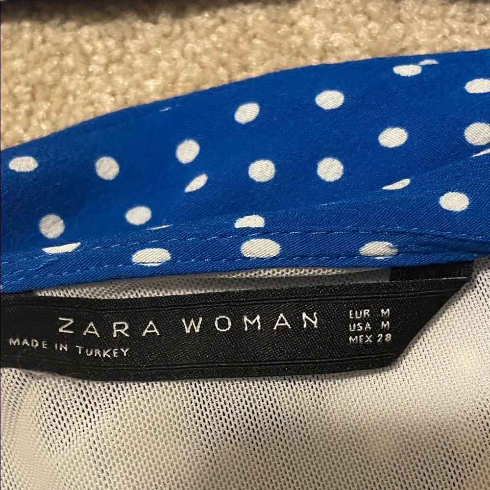 Zara Blue Polka Dot Blouse - Picture 4 of 4